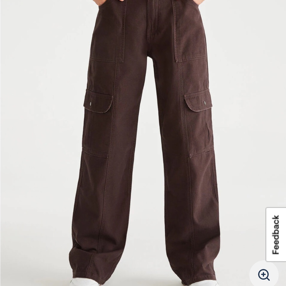 Aeropostale Brown Wide-Leg Cargo Pants